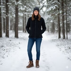 PATAGONIA Women's Synchilla Fleece Black Winter Jacket Full Zip Pockets Size M